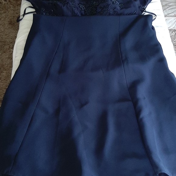 MUSANI Trumpet Navy Blue Gown Size 42 - Picture 3 of 5